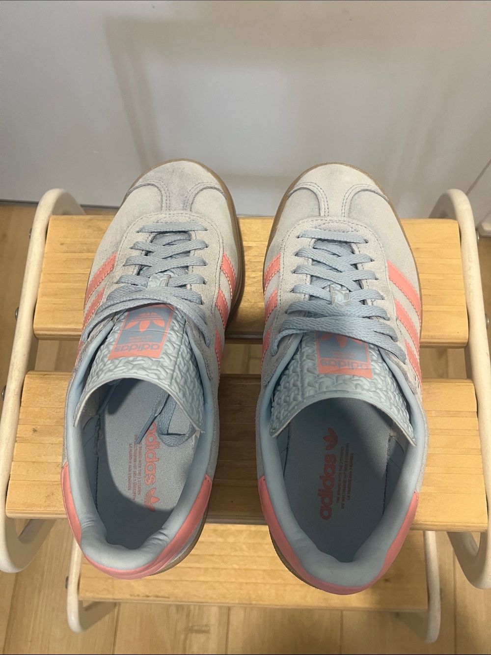 adidas Sky Blue & Pink Suede Sneakers